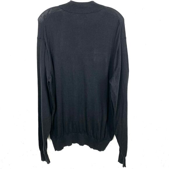 Peter Millar Mens Crown Soft Cotton Silk Blend 1/4 Zip Sweater Black Size XL - Picture 3 of 10